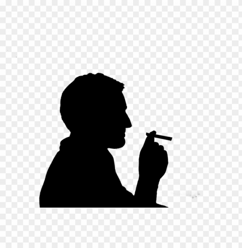 ban it or grant it - silhouette smoking PNG Graphic with Isolated Transparency