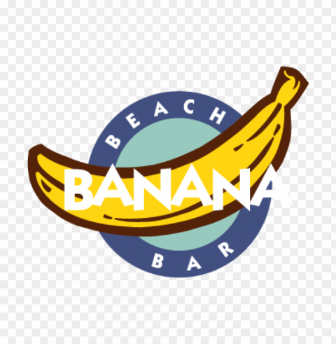 banana beach bar vector logo PNG images for editing