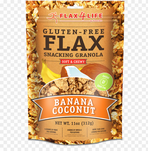banana coconut granola - flax4life gluten-free flax snacking granola banana PNG images with high-quality resolution