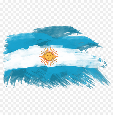 Bandera Argentina Sin Sol - Argentina Flag Art Transparent Background PNG Isolated Element