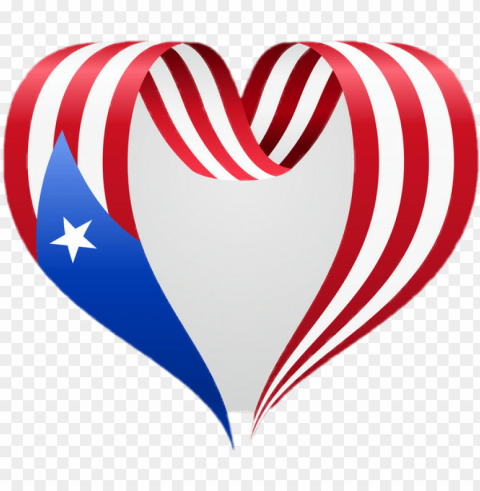 bandera de puerto rico corazo Clean Background Isolated PNG Image