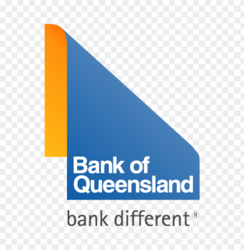 bank of queensland different vector logo Isolated Design Element in Transparent PNG