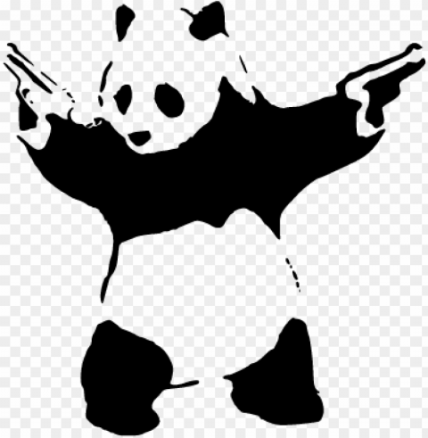banksy panda laptop sticker - pochoire street art a imprimer PNG images with no limitations