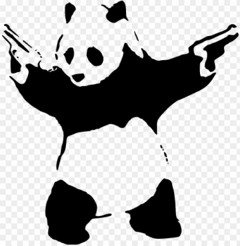 banksy panda laptop sticker - pochoire street art a imprimer PNG images with no limitations PNG transparent with Clear Background ID fe12e902