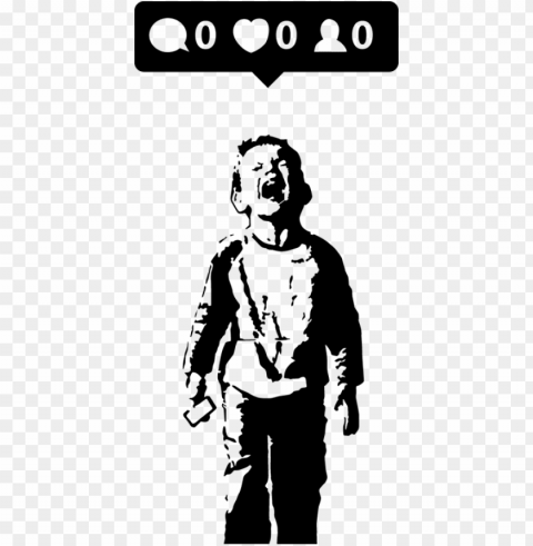 banksy - banksy nobody likes me Clean Background Isolated PNG Illustration