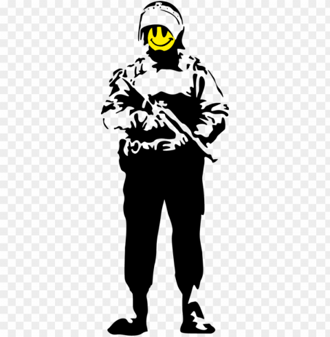 banksy riot guard wall sticker - banksy smiley co PNG graphics with alpha channel pack