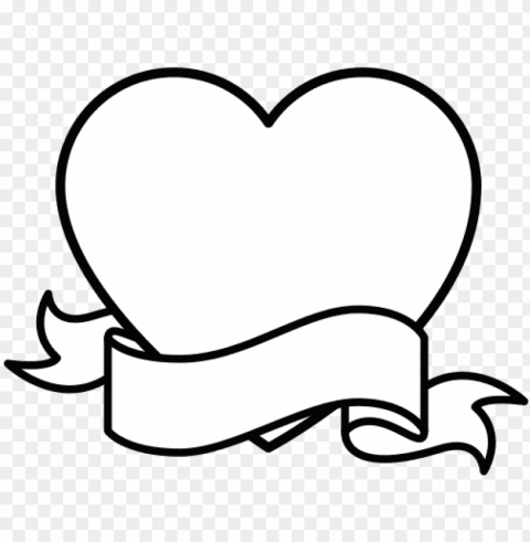 banner black and white banners drawing heart - icon Isolated Design Element in HighQuality Transparent PNG