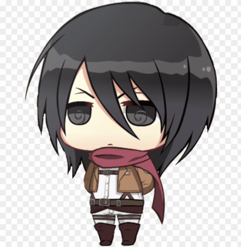 banner royalty free download attack on titan chibi - chibi mikasa PNG Isolated Design Element with Clarity