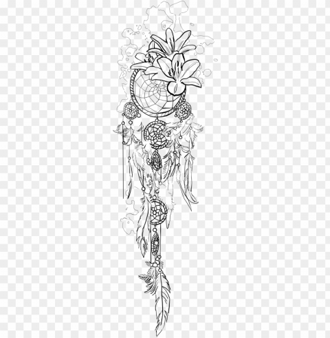 Banner Royalty Free Pin By Leanne Hoffman On Tattoo - Dream Catcher Sketch PNG Graphic With Clear Background Isolation