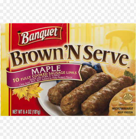 banquet brown 'n serve maple precooked sausage links High-resolution transparent PNG images