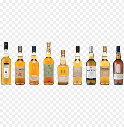 bar bottles - port ellen 32 year old scotch whisky PNG Image with Transparent Isolation