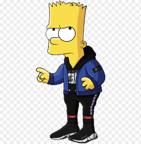 bart simpson simpsons yeezy hoodie kicks balenciaga - bart simpson hypebeast PNG graphics with alpha transparency bundle PNG transparent with Clear Background ID 2557abb1