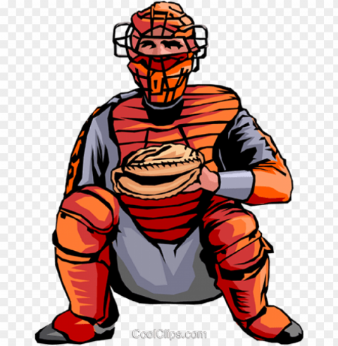 baseball catcher royalty free vector clip art illustration - baseball catcher clip art PNG with no background required
