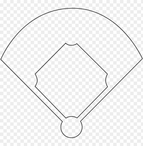 baseball diamond template printable - softball field clipart black and white Transparent Background PNG Isolated Character
