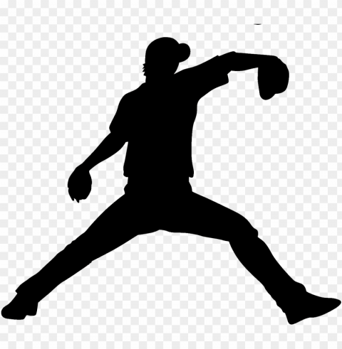 野球イラストシルエット ピッチング 無料のフリー素材 baseball player silhouette - baseball pitcher silhouette Clean Background Isolated PNG Graphic Detail