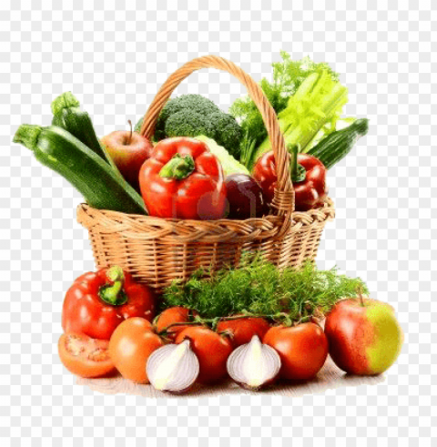 basket of vegetables diet PNG images with alpha transparency free