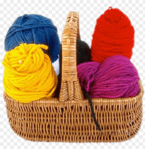 Basket With Balls Of Wool HD Transparent PNG