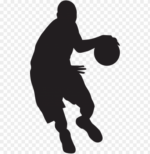 basketball silhouette clipart at getdrawings - basketball player silhouette Isolated Item on Clear Transparent PNG
