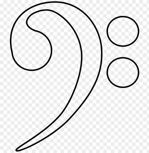 bass clef coloring page Isolated Subject in HighResolution PNG