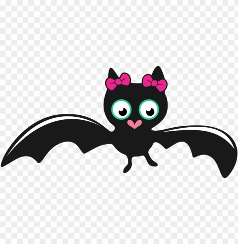 bat girl cute halloween svg cuttable designs - cute halloween bats clipart ClearCut Background Isolated PNG Graphic Element