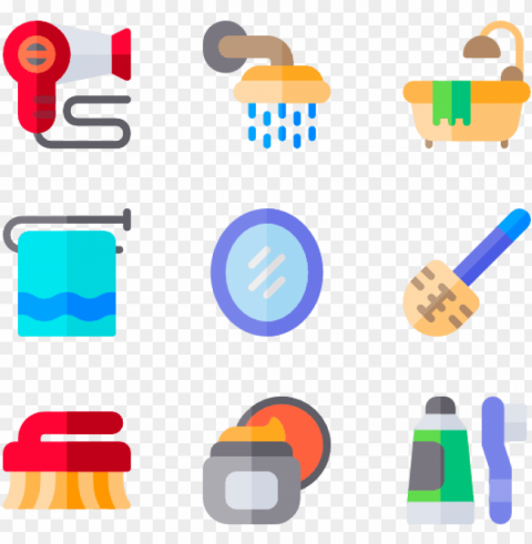 bathroom 40 icons - bath icons Isolated Character in Clear Background PNG