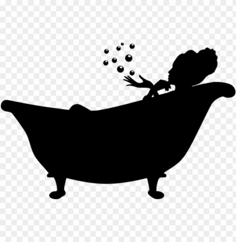 bathtub bubble women bath silhouette - silueta mujer en bañera HighQuality Transparent PNG Isolated Object