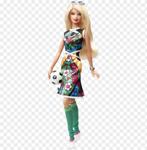 bcp98 c 14 m1 - barbie collector romero britto barbie doll Isolated Character in Transparent Background PNG