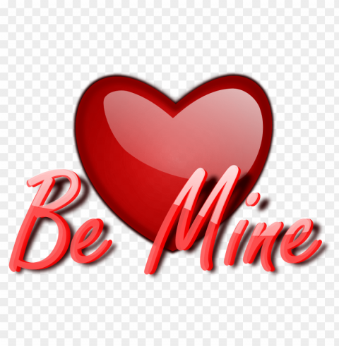 be mine red heart Isolated Artwork in Transparent PNG