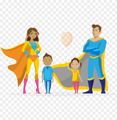 be your child's superhero by trying these tips at home - superhero family clipart Transparent background PNG stock