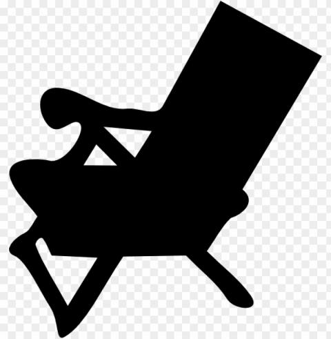 beach chair reverse clip art - beach chair silhouette Transparent PNG Illustration with Isolation