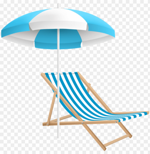 beach chairs with umbrella - beach chair and umbrella clip art PNG Image with Transparent Background Isolation