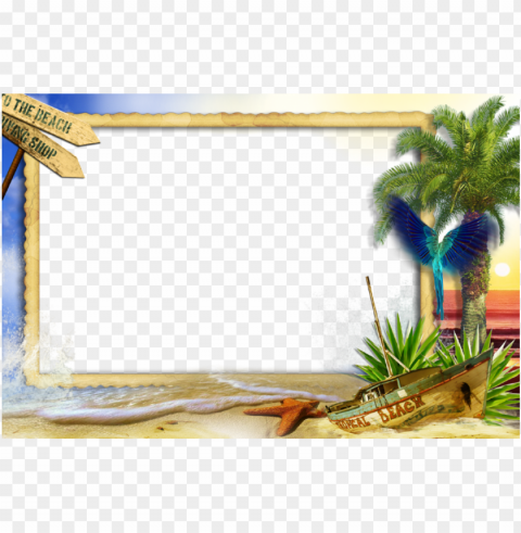 beach frames picture film frame title download - beach photo frame PNG for social media