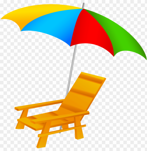 beach umbrella and chair clip art - beach umbrella and chair clip art Isolated Icon with Clear Background PNG