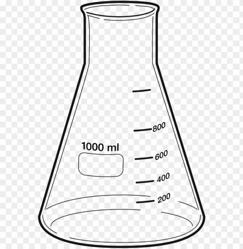 beaker drawing 500 ml - erlenmeyer flask PNG Isolated Illustration with Clear Background