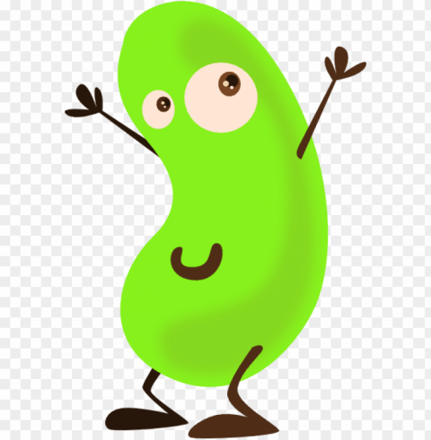 bean clipart - green - cartoon beans Transparent Background PNG Isolation