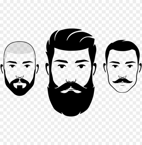 beard man cartoo Isolated Design Element on PNG