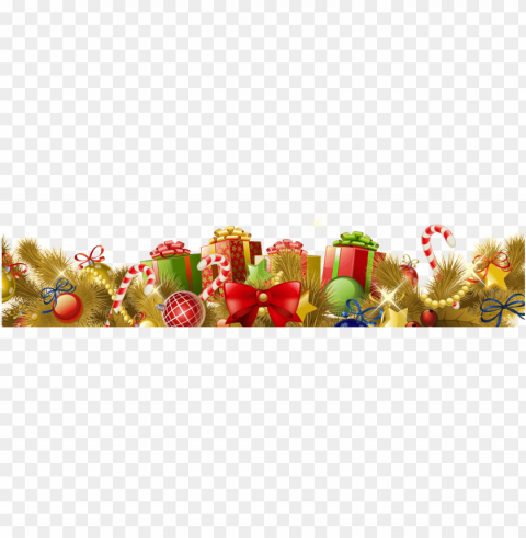 beautiful christmas footer gifts balls gold PNG with transparent background free