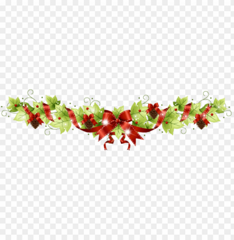 beautiful christmas garland PNG with transparent bg