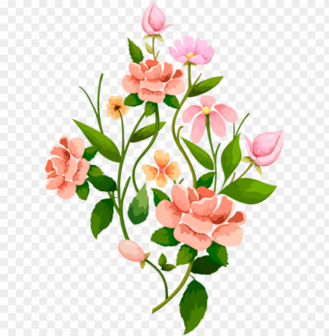 beautiful flowers - water color vintage flowers Isolated Object on HighQuality Transparent PNG
