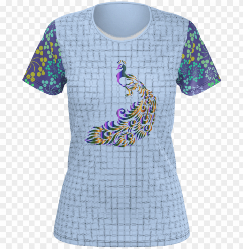 beautiful peacock womans tee Isolated Artwork on HighQuality Transparent PNG