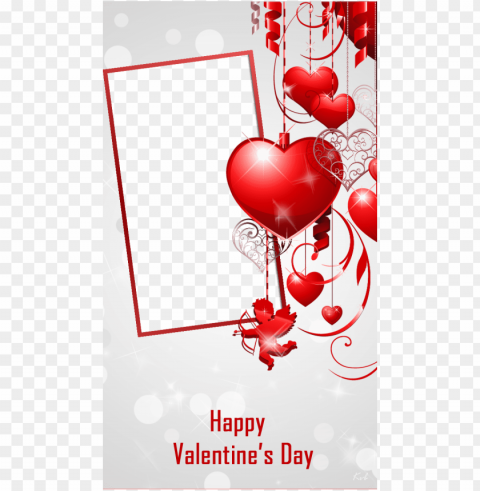 beautiful red valentine frame - happy valentines day frames PNG images for printing