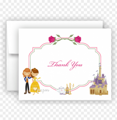 beauty & the beast thank you cards note card stationery - beauty and the beast thank you cards PNG images with clear cutout