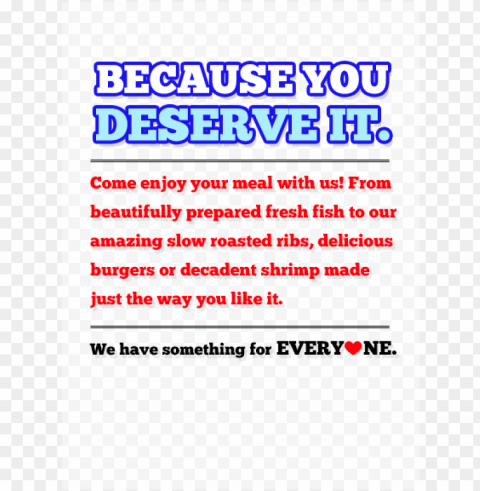 because you deserve it come enjoy your meal with us - bonnie bear PNG clipart with transparency