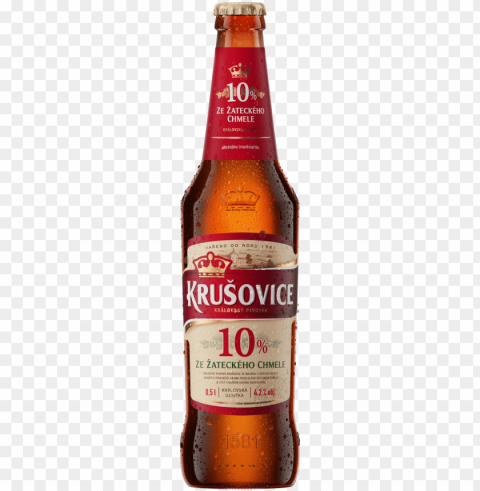 beer - krusovice beer Transparent Background PNG Object Isolation