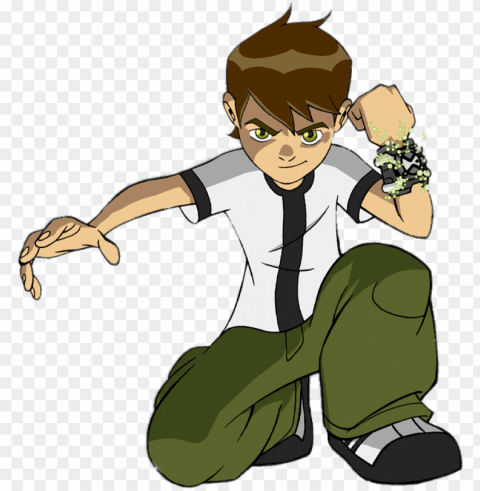 ben 10 showing the omnitrix - ben 10 en Isolated Object with Transparency in PNG