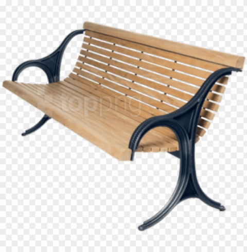 benches in wood - cast iron park bench PNG graphics with alpha channel pack