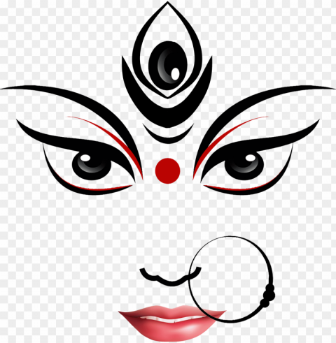 bengali maa logo - durga maa face drawi No-background PNGs
