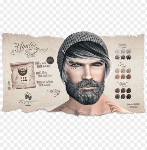 bento hipster stache & beard - beard PNG images with transparent layer