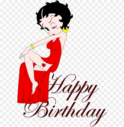 betty boop happy birthday banner Isolated Graphic on Clear Transparent PNG