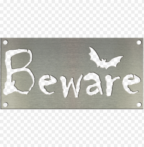 beware metal sign w color options 4x8 - bat HighQuality PNG Isolated Illustration